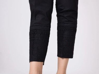 Indyjskie spodnie cygaretki czarne S 36 M 38 bawełna salwar eleganckie-1