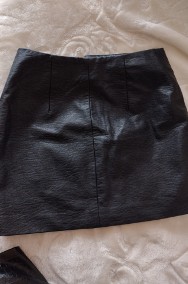 (34/XS) H&M/ Skórzano - haftowana spódnica, spódniczka-2