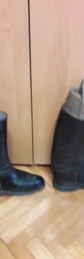 Czarne skórzane buty z cholewami, typu oficerki, na prawidłach-4
