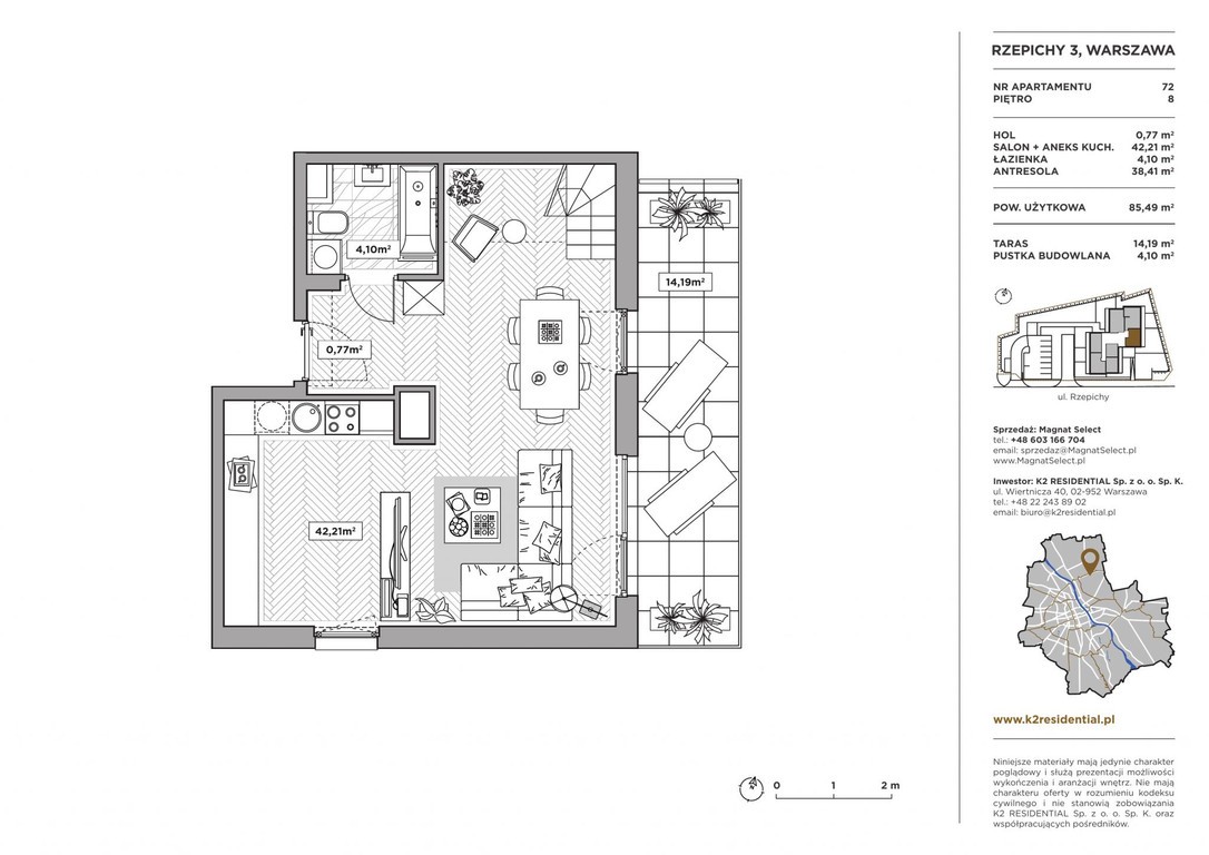 Mieszkanie na sprzedaż, 3 pokoje, 90 m², Warszawa