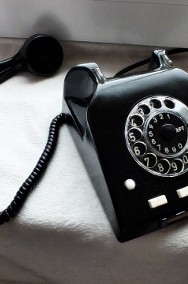 Stary telefon w czarnym bakelicie Piękna czarna perełka retro! -2