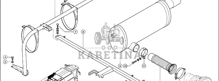 Claas Lexion 560 TŁUMIK 0007439551 (Silnik c6.6, c10, c13; układ wydechowy)-1