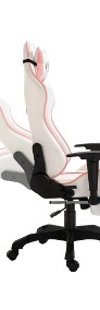 vidaXL Fotel dla gracza z podnóżkiem, różowy, sztuczna skóra20226-4