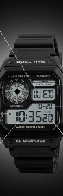 Zegarek elektroniczny Skmei czarny cyfrowy LED sportowy retro vintage nowy-3