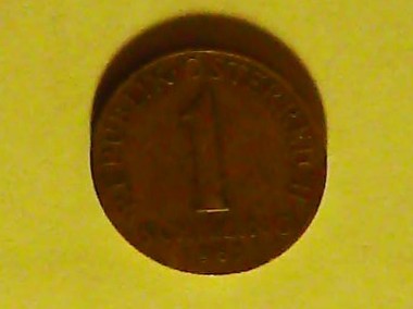 Moneta, 1 austriacki szyling z 1967 r., na rewersie trzy szarotki-1