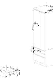 SZAFA STAR S 60 cm 2 DRZWI 2 SZUFLADY BIAŁA / METALIK POŁYSK PROMOCJA-2