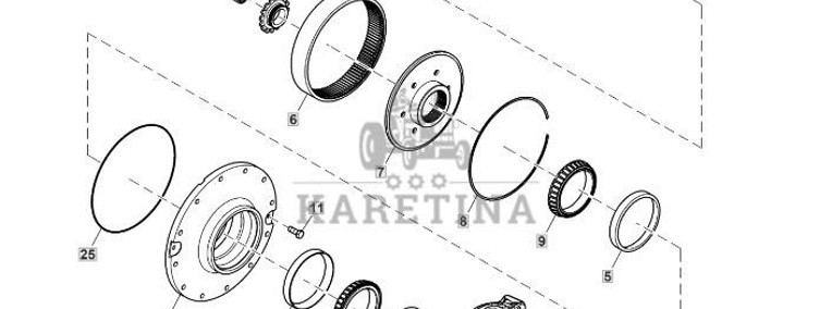 John Deere 8245R 8270R 8295R 8320R 8335R 8345R 8370R 8400R - piasta R334415-1