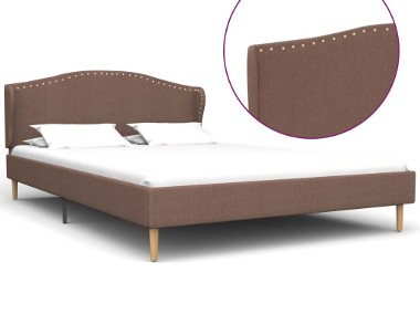 vidaXL Rama łóżka, brązowa, tapicerowana tkaniną, 140 x 200 cm 280654-1