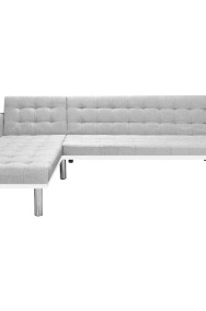 vidaXL Sofa narożna z tkaniny, 218 x 155 x 69 cm, biało-szara244331-2