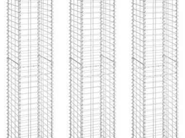 vidaXL Wysokie donice gabionowe, 3 szt., 30x30x150 cm, żelazo-1