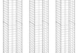 vidaXL Wysokie donice gabionowe, 3 szt., 30x30x150 cm, żelazo