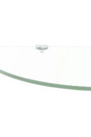 vidaXL Półka narożna z chromowanymi wspornikami, szkło, 25x25 cm 243852-2