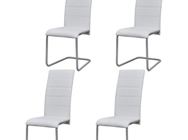 vidaXL Krzesła stołowe, wspornikowe, 4 szt., białe, sztuczna skóra242288-1