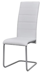 vidaXL Krzesła stołowe, wspornikowe, 4 szt., białe, sztuczna skóra242288-2