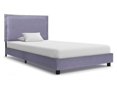 vidaXL Rama łóżka, jasnoszara, tapicerowana tkaniną, 90 x 200 cm 280986-1