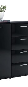 vidaXL Komoda na wysoki połysk, czarna, 120x35,5x75 cm, płyta wiórowa801335-3