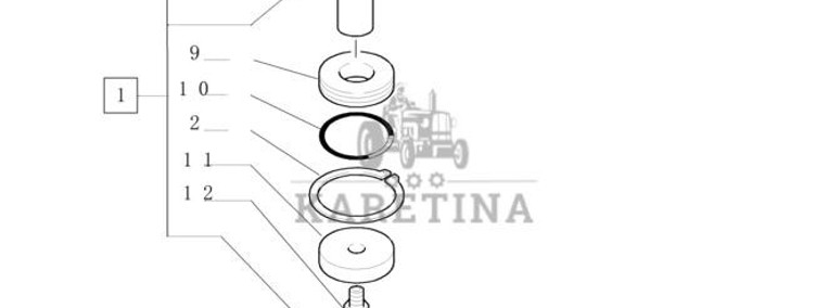 New Holland T6010 Siłownik podnośnika double acting, 40mm rod, 177mm stroke 87392350-1