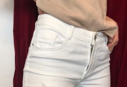 Jeansy H&M Spodnie z wysokim stanem, obcisłe nogawki do kostki