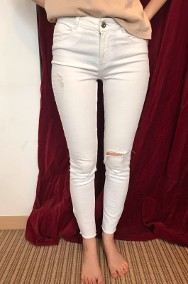 Jeansy H&M Spodnie z wysokim stanem, obcisłe nogawki do kostki-3