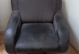 fotel wypoczynkowy szary skórzany używany