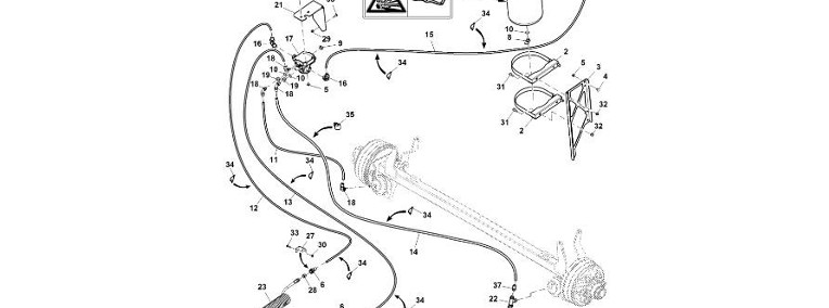 John Deere 960 - Przewód spręźonego pow. CC107173 (Hamulce)-1