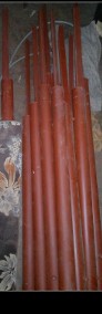 Słupki ogrodzeniowe 11 szt ; 2,80cm + pręty na drut ; fi 75-3