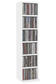 vidaXL Szafka na CD, wysoki połysk, biała, 21x20x88 cm, płyta wiórowa 800357-2