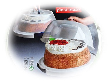 Pojemnik okrągły na Tort, ciasto PLAST TEAM Nowy-1