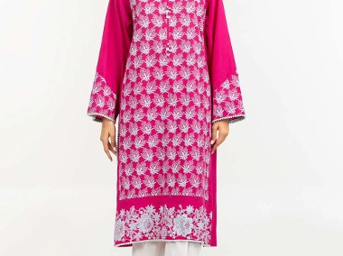 Nowa tunika indyjska różowa S 36 M 38 biały wzór floral bawełna kameez kurta -1