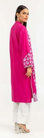 Nowa tunika indyjska różowa S 36 M 38 biały wzór floral bawełna kameez kurta -3