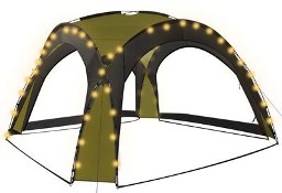 vidaXL Namiot imprezowy z LED i 4 ściankami, 3,6x3,6x2,3 m, zielonySKU:92237