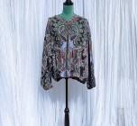 Kurtka Indiska XL 42 kolorowa boho paisley wzór orient hippie etno bomberka