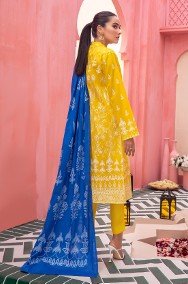 Nowa indyjska tunika komplet chusta M 38 żółta niebieska kameez dupatta boho-2