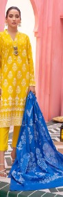 Nowa indyjska tunika komplet chusta M 38 żółta niebieska kameez dupatta boho-3