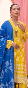 Nowa indyjska tunika komplet chusta M 38 żółta niebieska kameez dupatta boho-4