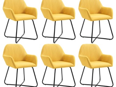 vidaXL Krzesła do jadalni, 6 szt., żółte, tapicerowane tkaniną277109-1