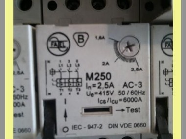 Wyłącznik M250 , zakres 1,6-2,5A ; AC-3-1