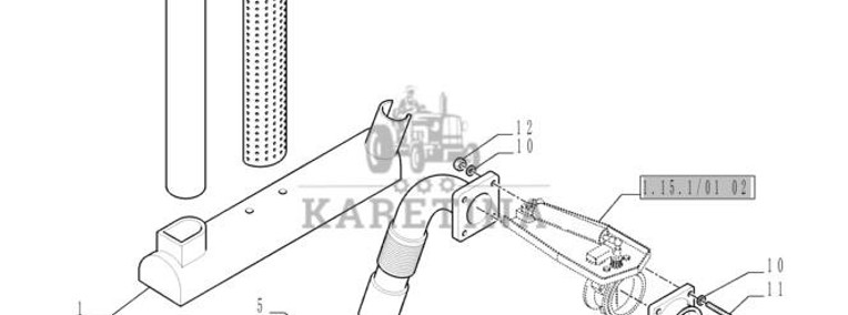 New Holland T6010 Rura ukladu wydech 84138203-1