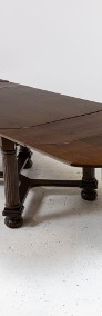 Stół stylowy dębowy 130x99 rozkładany na 298 cm antyk stary zabytkowy-3