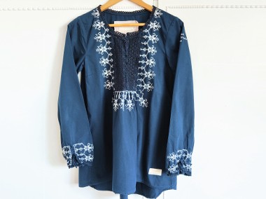 Granatowa bluzka tunika Odd Molly 2 M boho folk haft bawełna hippie-1
