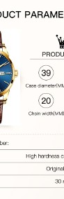 Zegarek męski złoty klasyczny granatowy datownik kwarcowy luma pudełko-4