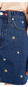 Spódniczka Madewell 28 S 36 jeansowa spódnica mini kwiaty kwiatki haft denim-4