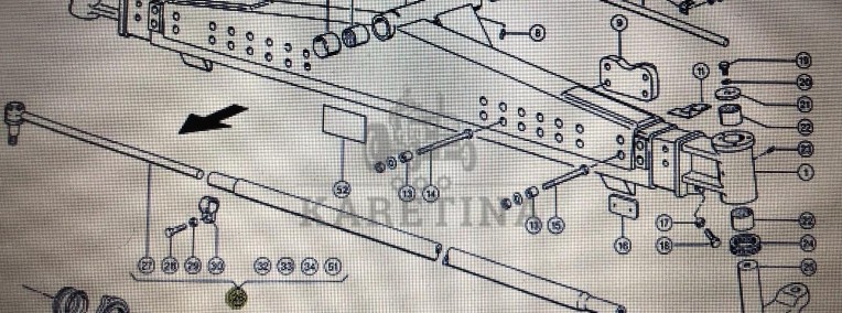 Drąźek kierowniczy Claas Mega 370-340 Nr katalogowy 000 694 194 2 Nr 26 na rys katalogowym-1