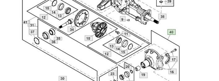 John Deere 3320 3520 3720 - oś przednia - wkład mostu dyferencjał LVA10376-1