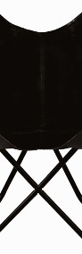 vidaXL Krzesło motyl, dziecięce, czarne, skóra naturalna246385-4