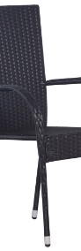 vidaXL Sztaplowane krzesła ogrodowe, 2 szt., polirattan, czarne44238-4