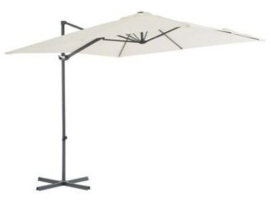 vidaXL Parasol wiszący ze stalowym słupkiem, 250x250 cm, piaskowy-1