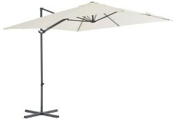 vidaXL Parasol wiszący ze stalowym słupkiem, 250x250 cm, piaskowy