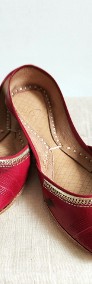 Czerwone skórzane buty balerinki 38 skóra orient indyjskie khussa mojari jutti-3