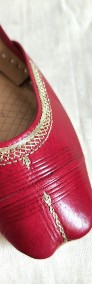 Czerwone skórzane buty balerinki 38 skóra orient indyjskie khussa mojari jutti-4
